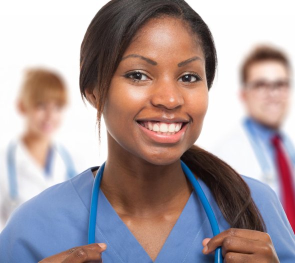 senior woman and caregiver